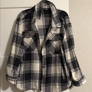 Plaid Black and White Women's Jacket